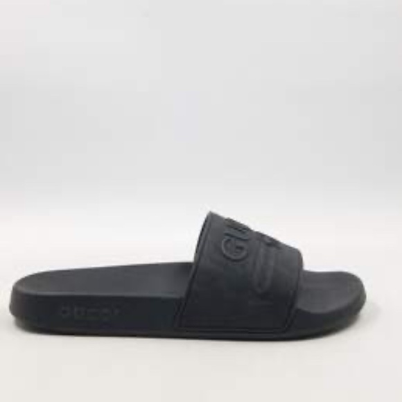 Authentic Gucci  RUBBER  SLIDE SANDAL in black - Size 9 - Picture 3 of 8